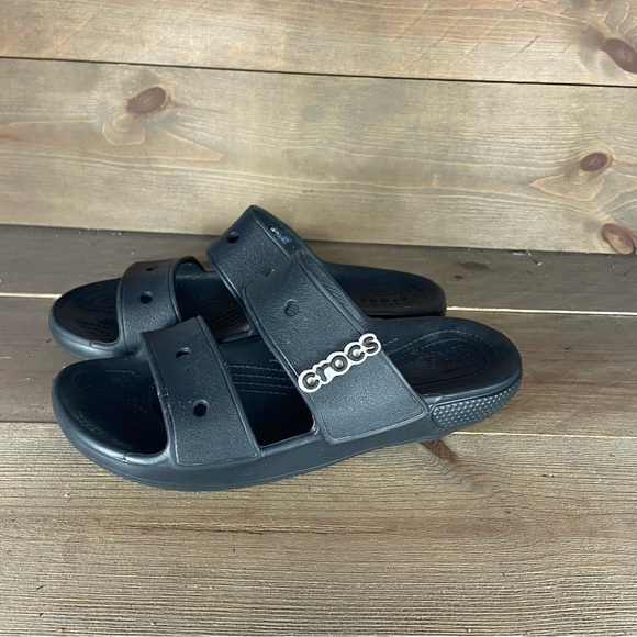 Crocs classic womens size 7 shoes black rubber slip on comfort sandals - Picture 1 of 8